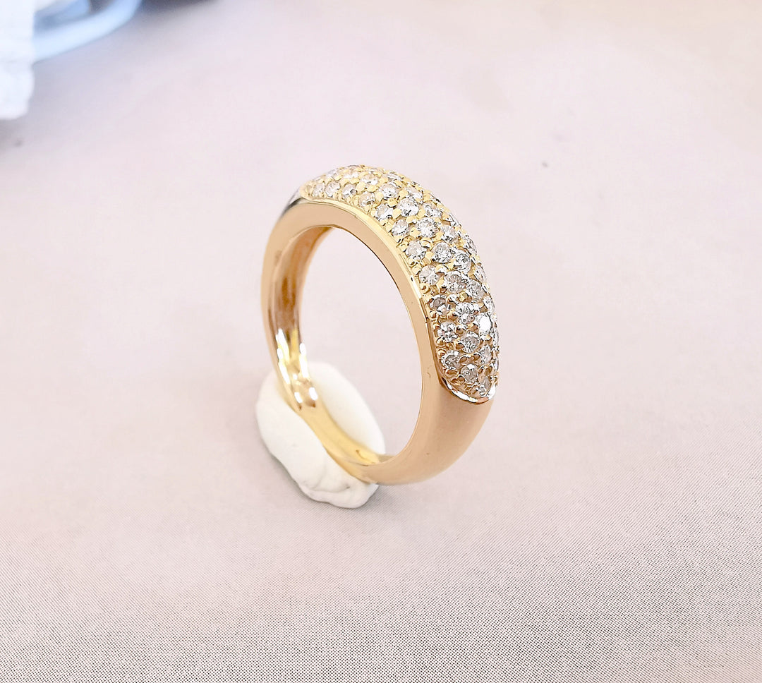 Bague Jonc / Diamants 1,16 ct / Or Jaune 18 K / (750°/°°) / 18 carats