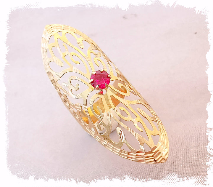 Bague Bohème de style oriental / Or Jaune 18 K / (750°/°°) / 18 carats