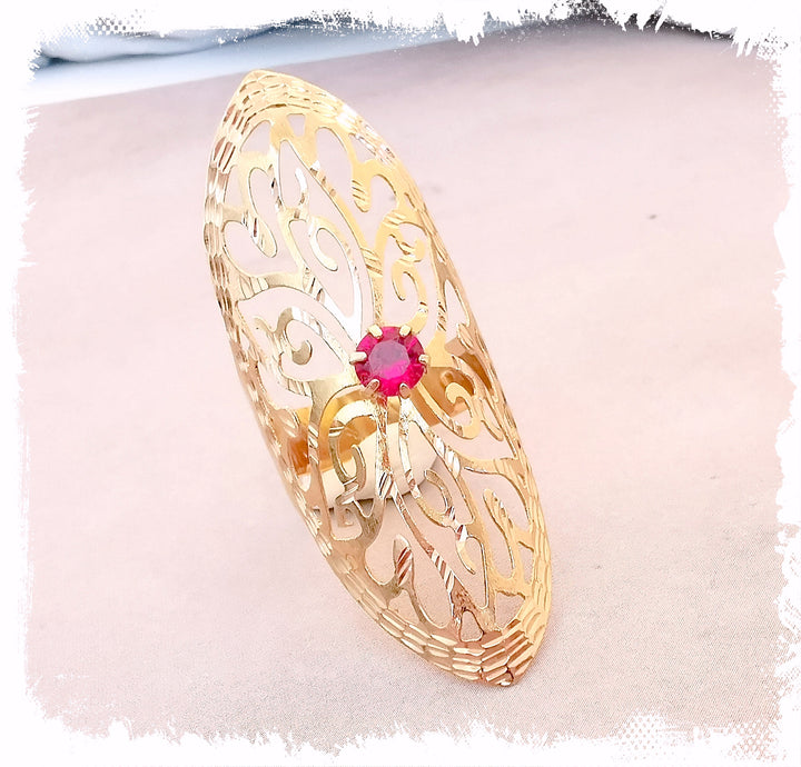 Bague Bohème de style oriental / Or Jaune 18 K / (750°/°°) / 18 carats