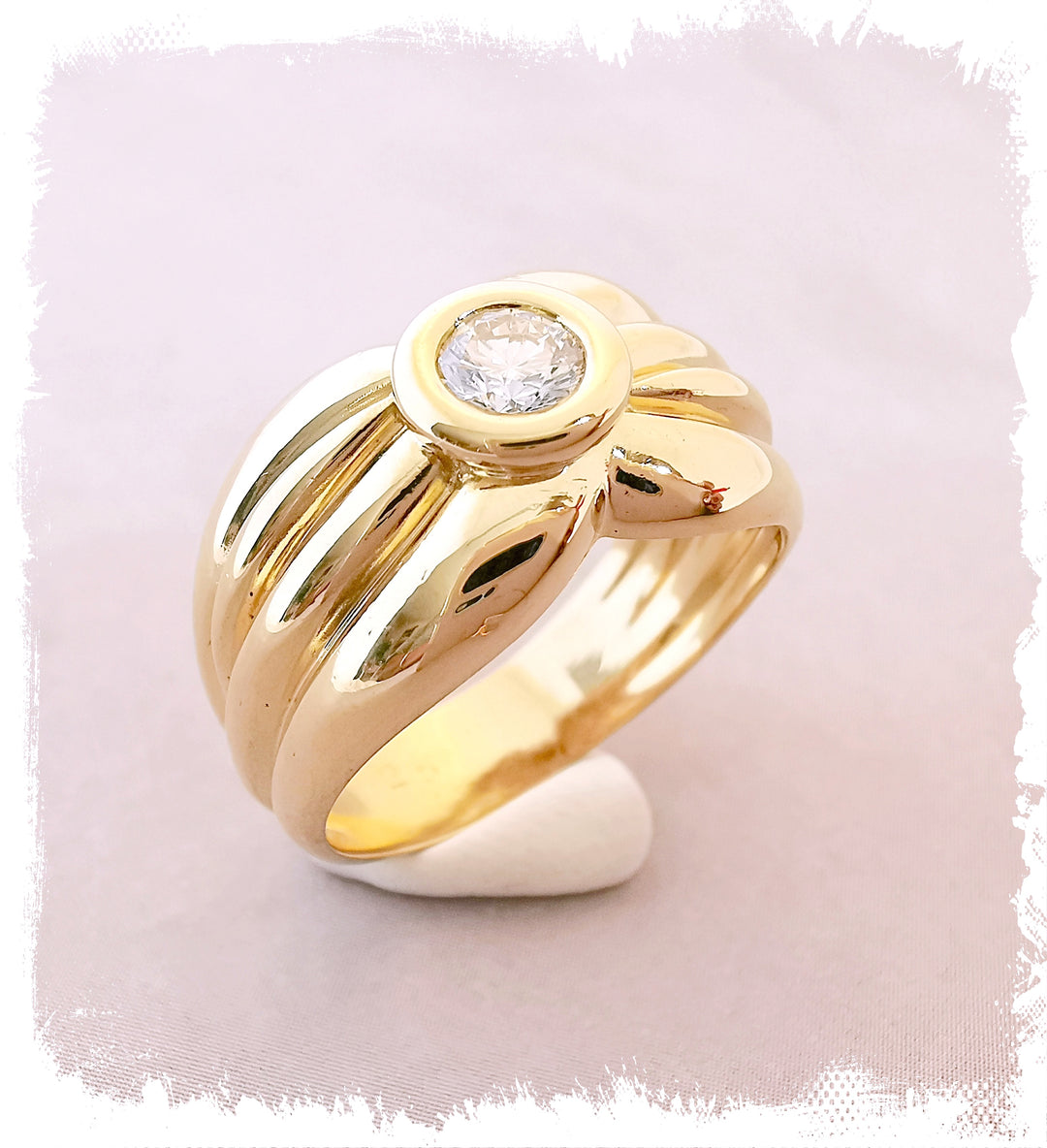 Bague / Diamant en Solitaire 0,22 ct / Or Jaune 18 K / (750°/°°) / 18 carats