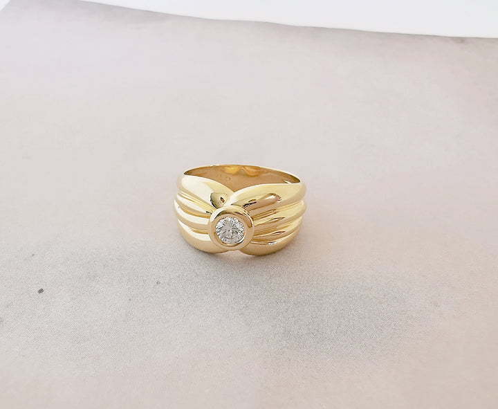 Bague / Diamant en Solitaire 0,22 ct / Or Jaune 18 K / (750°/°°) / 18 carats