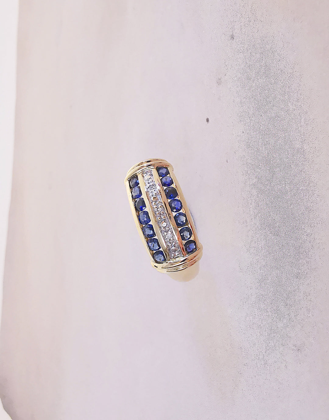 Bague Saphirs / Diamants / Or 18 K / (750°/°°) / 18 carats