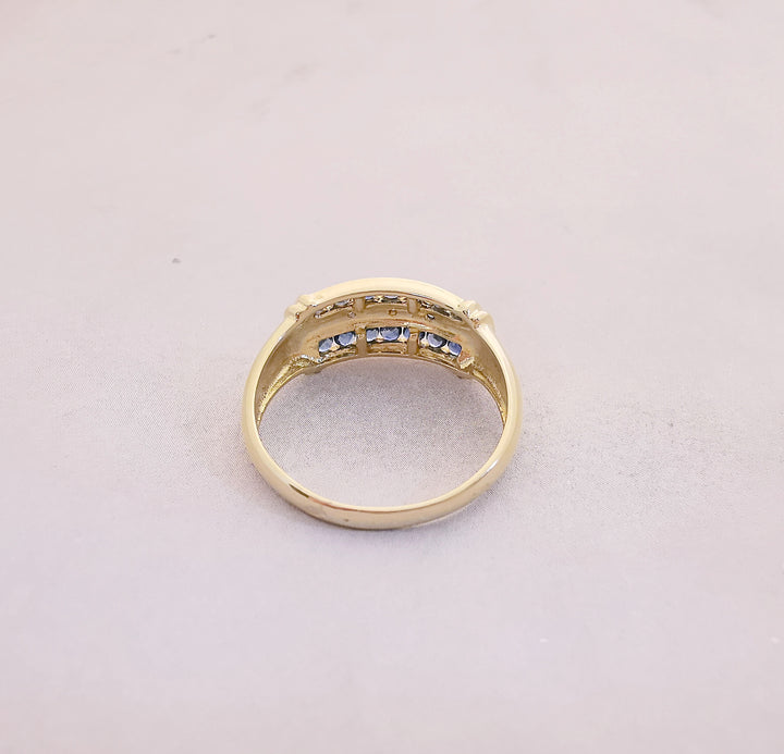 Bague Saphirs / Diamants / Or 18 K / (750°/°°) / 18 carats