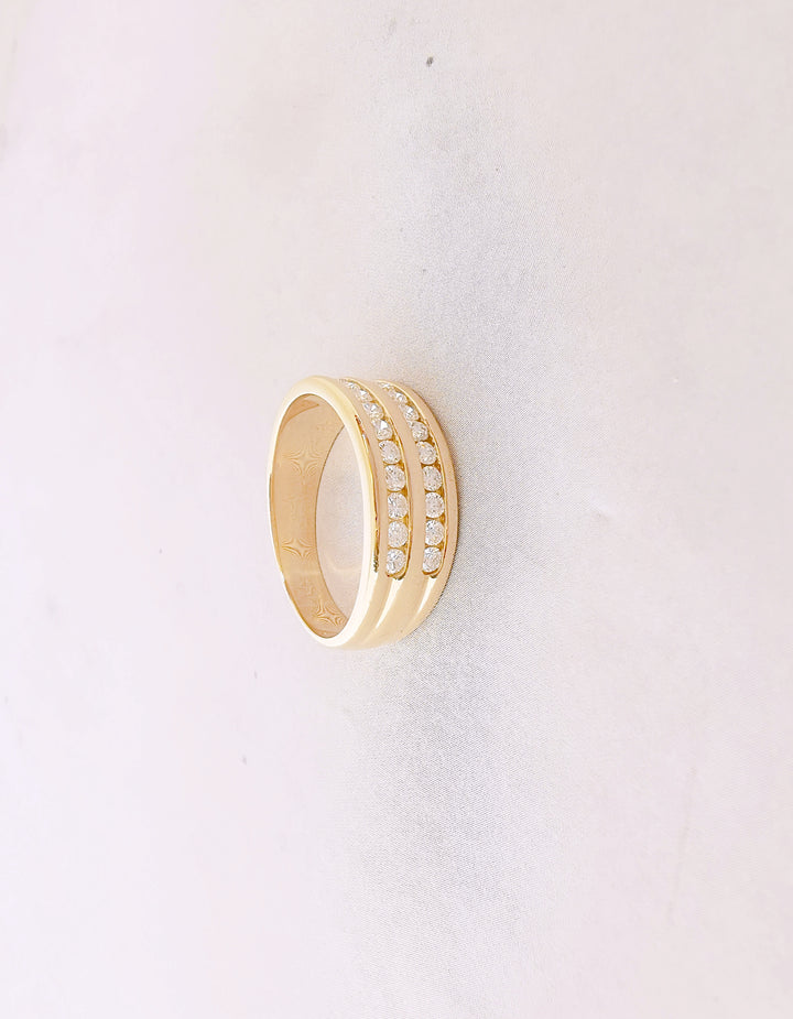 Bague Jonc Diamants 0,55 ct / Or Jaune 18 K / (750°/°°) / 18 carats