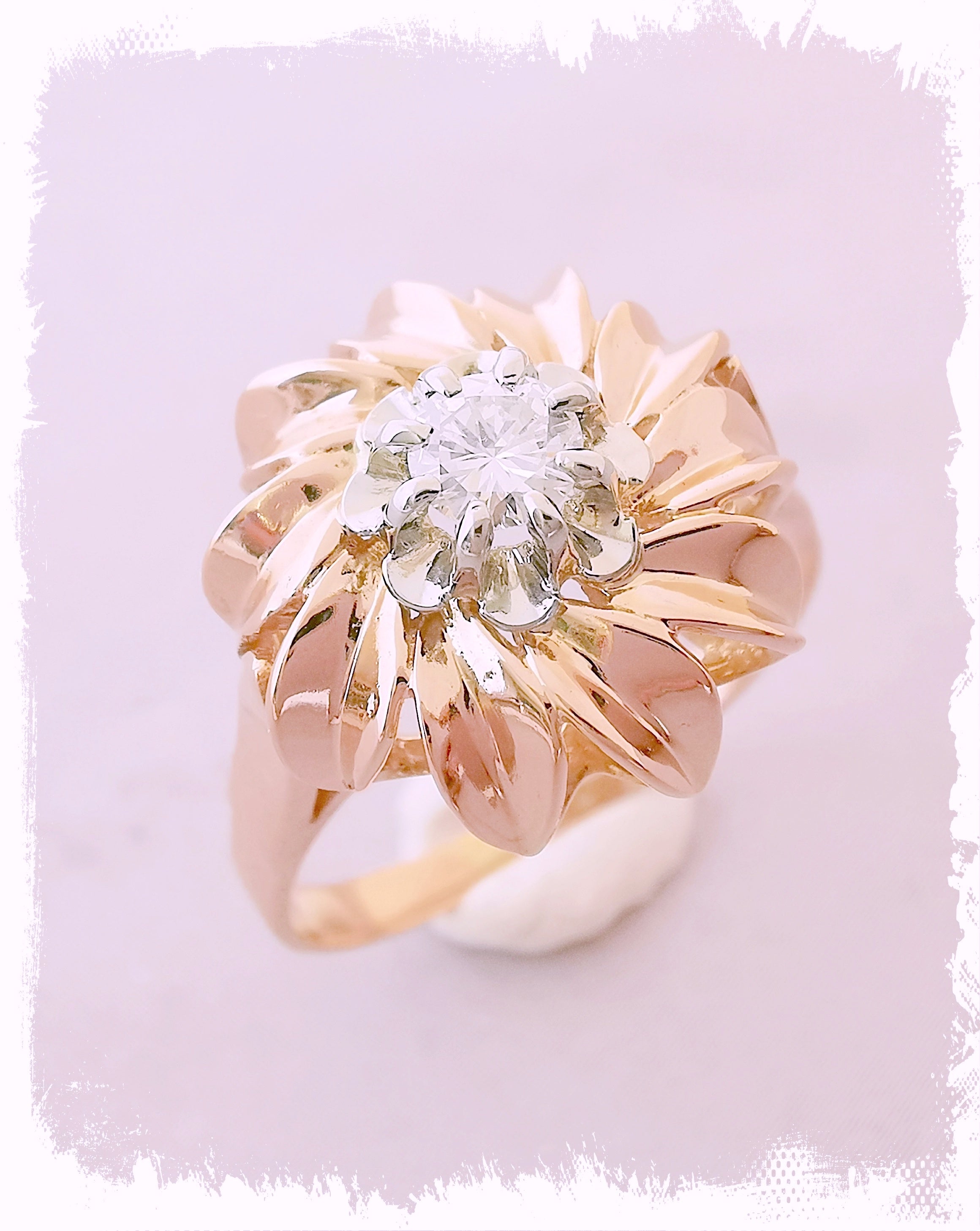 Bague rose fleur hot sale