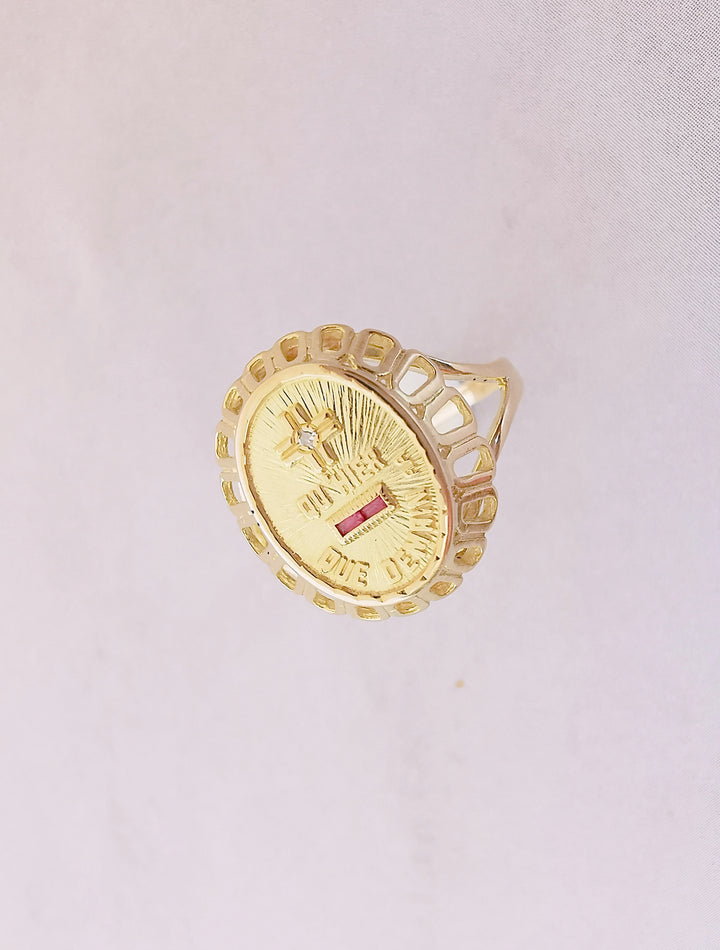 Bague d'Amour Augis Vintage / Or Jaune 18 K / 18 carats / (750°/°°)