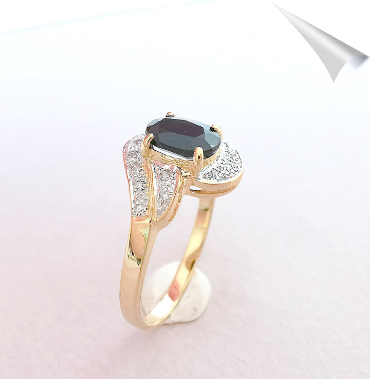 Bague Saphir Diamants Or 18 K (750°/°°) 18 carats