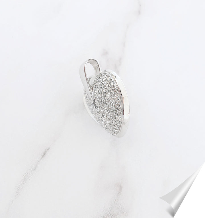 Pendentif Coeur / Diamants 1 carat / Monture Or Blanc 18 K / (750°/°°) / 18 carats