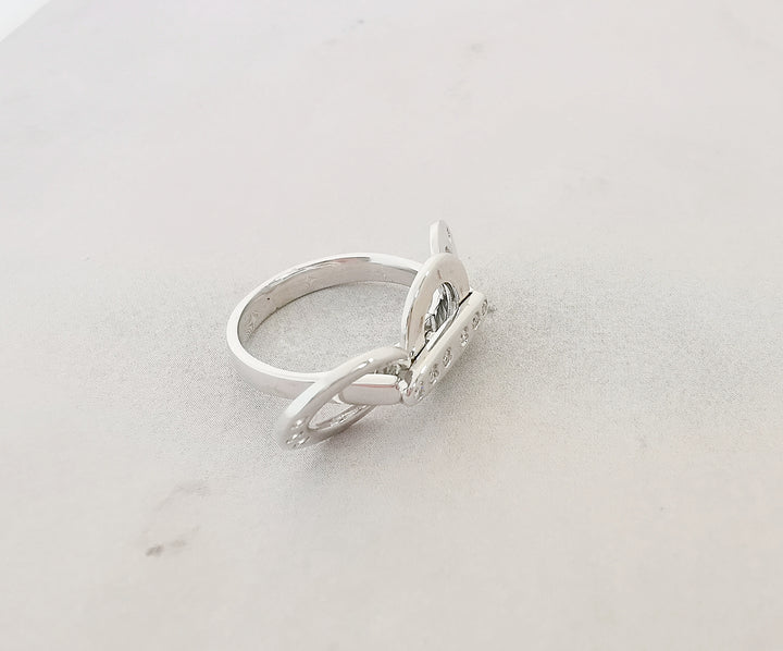 photo bague diamants or blanc 18 carats