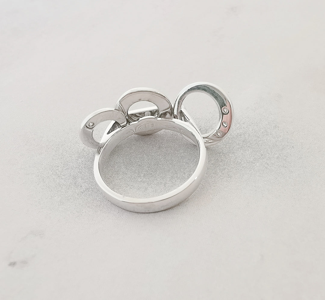 photo de l'envers bague originale diamants or 18K