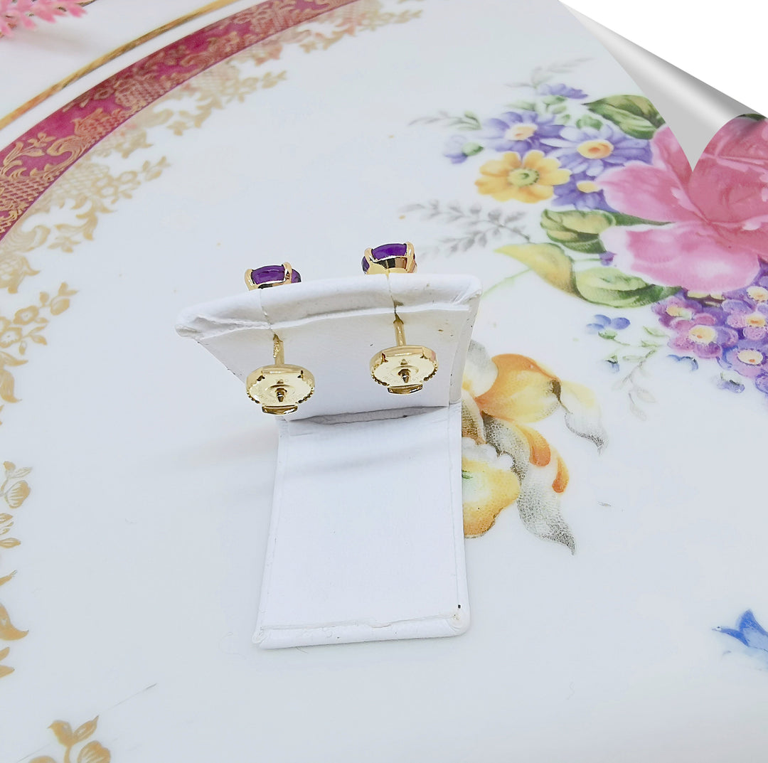 joaillerie de luxe_puces_Or_Jaune_18K_et_Amethystes_facettees
