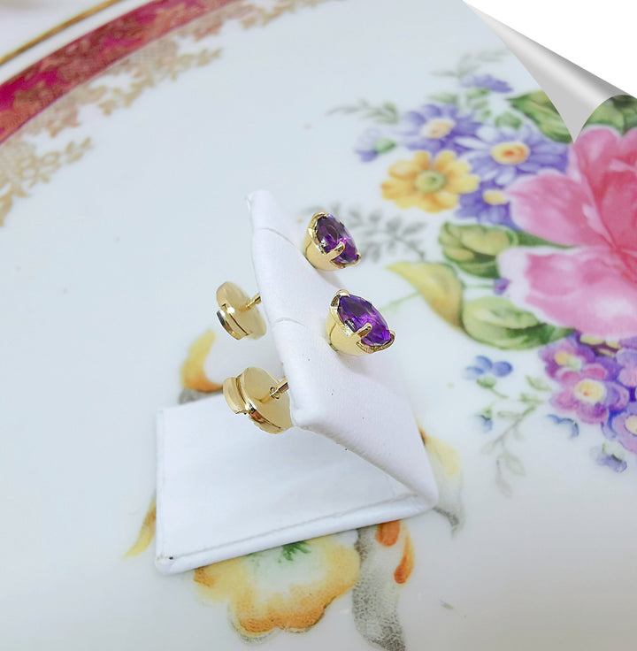 joaillerie francaise_puces_Or_Jaune_18K_et_Amethystes_facettees