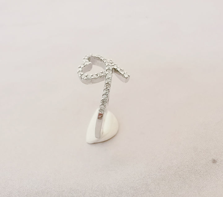 photo droite valordiams joaillerie de seconde main Coeur Diamants Or Blanc 18K  